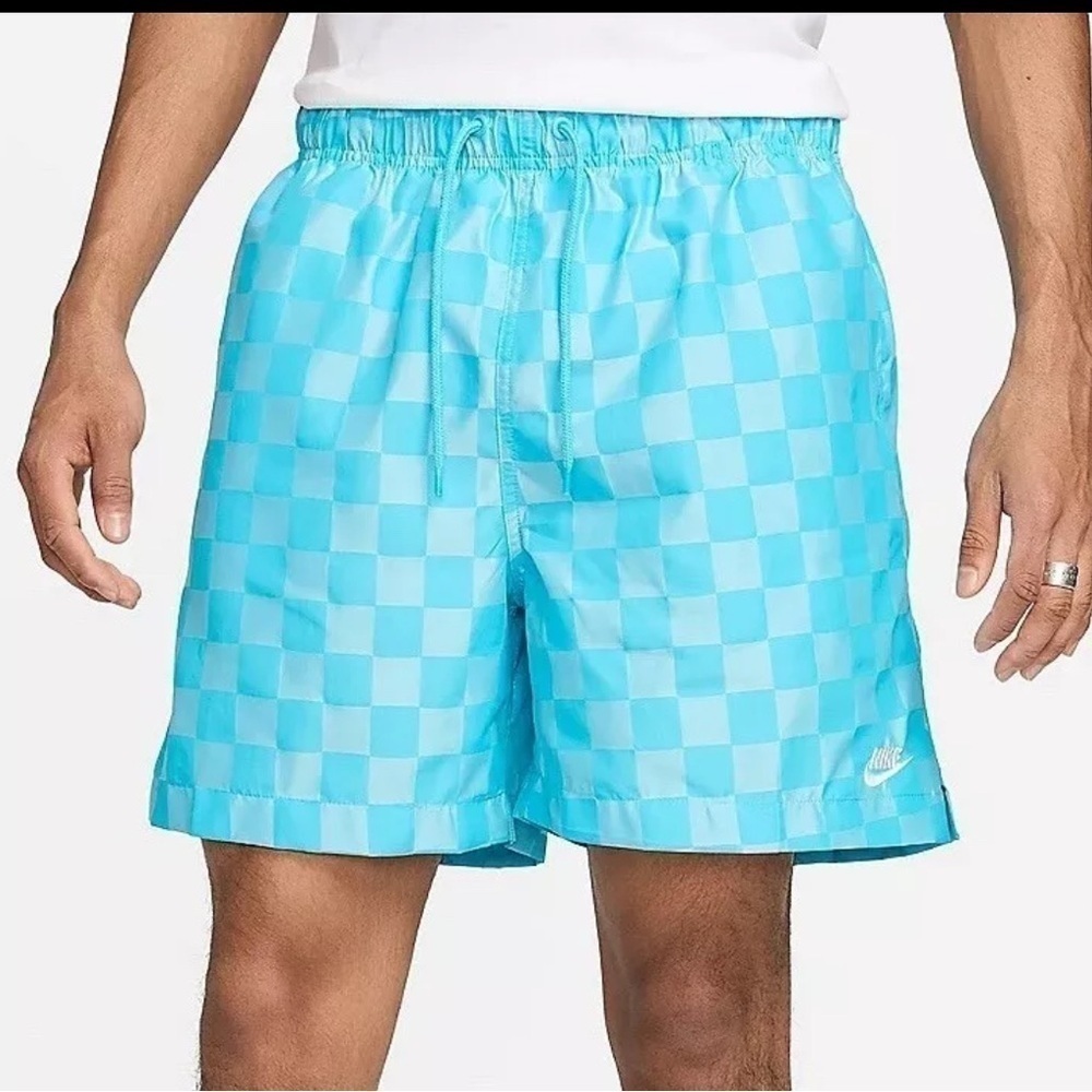 Nike Men's Checkers Club Flow Short, Woven Bright Blue, Size , New - Picture 6 of 7